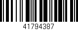 Código de barras (EAN, GTIN, SKU, ISBN): '41794387'