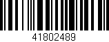 Código de barras (EAN, GTIN, SKU, ISBN): '41802489'