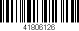 Código de barras (EAN, GTIN, SKU, ISBN): '41806126'