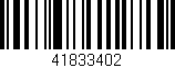 Código de barras (EAN, GTIN, SKU, ISBN): '41833402'