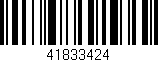 Código de barras (EAN, GTIN, SKU, ISBN): '41833424'
