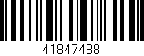 Código de barras (EAN, GTIN, SKU, ISBN): '41847488'