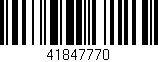 Código de barras (EAN, GTIN, SKU, ISBN): '41847770'