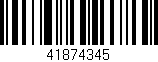Código de barras (EAN, GTIN, SKU, ISBN): '41874345'