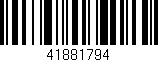 Código de barras (EAN, GTIN, SKU, ISBN): '41881794'