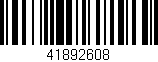 Código de barras (EAN, GTIN, SKU, ISBN): '41892608'