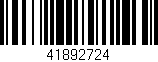 Código de barras (EAN, GTIN, SKU, ISBN): '41892724'