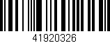 Código de barras (EAN, GTIN, SKU, ISBN): '41920326'