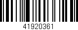 Código de barras (EAN, GTIN, SKU, ISBN): '41920361'