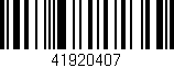 Código de barras (EAN, GTIN, SKU, ISBN): '41920407'