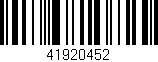Código de barras (EAN, GTIN, SKU, ISBN): '41920452'