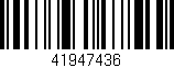 Código de barras (EAN, GTIN, SKU, ISBN): '41947436'