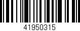 Código de barras (EAN, GTIN, SKU, ISBN): '41950315'