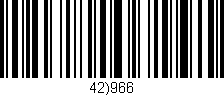 Código de barras (EAN, GTIN, SKU, ISBN): '42)966'