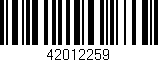 Código de barras (EAN, GTIN, SKU, ISBN): '42012259'