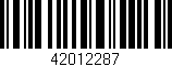 Código de barras (EAN, GTIN, SKU, ISBN): '42012287'