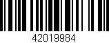 Código de barras (EAN, GTIN, SKU, ISBN): '42019984'