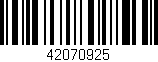 Código de barras (EAN, GTIN, SKU, ISBN): '42070925'