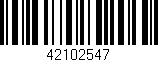 Código de barras (EAN, GTIN, SKU, ISBN): '42102547'
