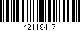 Código de barras (EAN, GTIN, SKU, ISBN): '42119417'