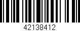 Código de barras (EAN, GTIN, SKU, ISBN): '42138412'