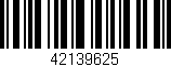 Código de barras (EAN, GTIN, SKU, ISBN): '42139625'
