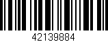 Código de barras (EAN, GTIN, SKU, ISBN): '42139884'