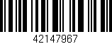 Código de barras (EAN, GTIN, SKU, ISBN): '42147967'