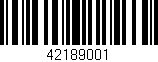 Código de barras (EAN, GTIN, SKU, ISBN): '42189001'
