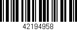 Código de barras (EAN, GTIN, SKU, ISBN): '42194958'