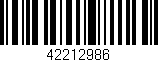 Código de barras (EAN, GTIN, SKU, ISBN): '42212986'