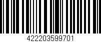 Código de barras (EAN, GTIN, SKU, ISBN): '422203599701'