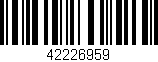 Código de barras (EAN, GTIN, SKU, ISBN): '42226959'
