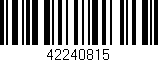 Código de barras (EAN, GTIN, SKU, ISBN): '42240815'