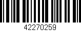 Código de barras (EAN, GTIN, SKU, ISBN): '42270259'