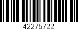 Código de barras (EAN, GTIN, SKU, ISBN): '42275722'