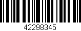 Código de barras (EAN, GTIN, SKU, ISBN): '42298345'