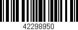 Código de barras (EAN, GTIN, SKU, ISBN): '42298950'