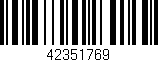 Código de barras (EAN, GTIN, SKU, ISBN): '42351769'