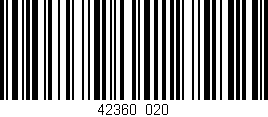 Código de barras (EAN, GTIN, SKU, ISBN): '42360/020'