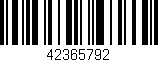 Código de barras (EAN, GTIN, SKU, ISBN): '42365792'