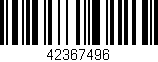 Código de barras (EAN, GTIN, SKU, ISBN): '42367496'