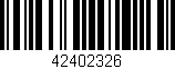 Código de barras (EAN, GTIN, SKU, ISBN): '42402326'