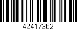 Código de barras (EAN, GTIN, SKU, ISBN): '42417362'