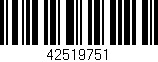 Código de barras (EAN, GTIN, SKU, ISBN): '42519751'