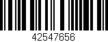 Código de barras (EAN, GTIN, SKU, ISBN): '42547656'