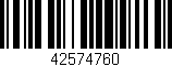 Código de barras (EAN, GTIN, SKU, ISBN): '42574760'