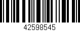 Código de barras (EAN, GTIN, SKU, ISBN): '42598545'