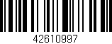 Código de barras (EAN, GTIN, SKU, ISBN): '42610997'