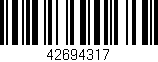 Código de barras (EAN, GTIN, SKU, ISBN): '42694317'